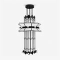Rayonne Art Deco Chandelier - Ø 35.4″ × H 72″Black & WhiteJecanoli