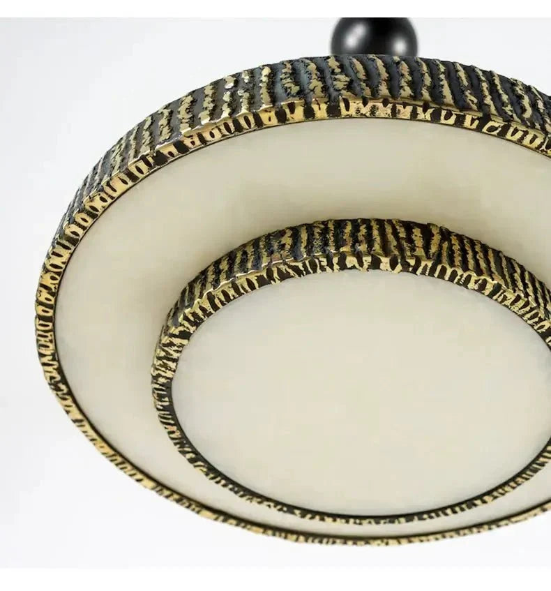 Round Vintage Alabaster Chandelier - Jecanoli