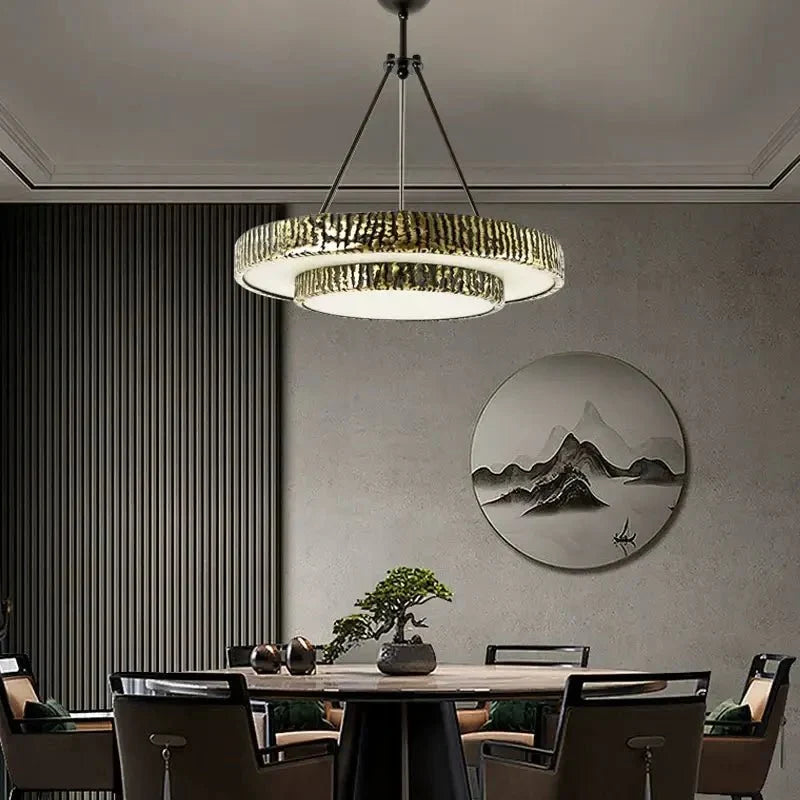 Round Vintage Alabaster Chandelier - Jecanoli