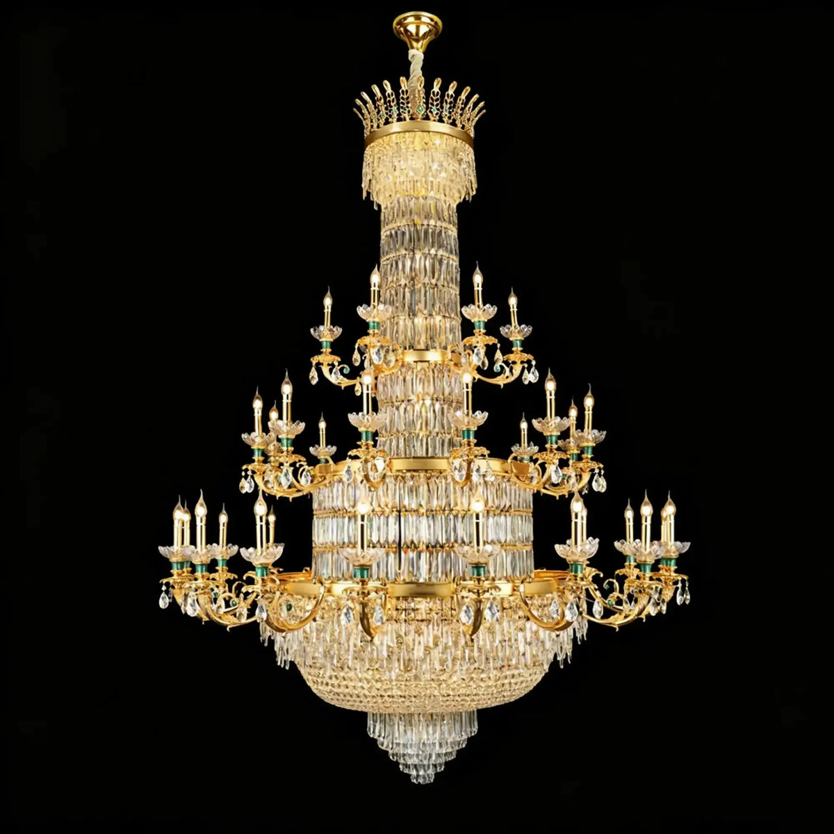 Royal Palace Crown Tiered Crystal Chandelier - 81Lights/D66.93"*H90.55"(D170cm*H230cm)Warm LightJecanoli
