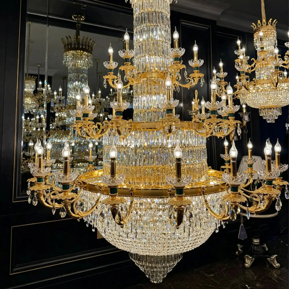 Royal Palace Crown Tiered Crystal Chandelier - CustomWarm LightJecanoli