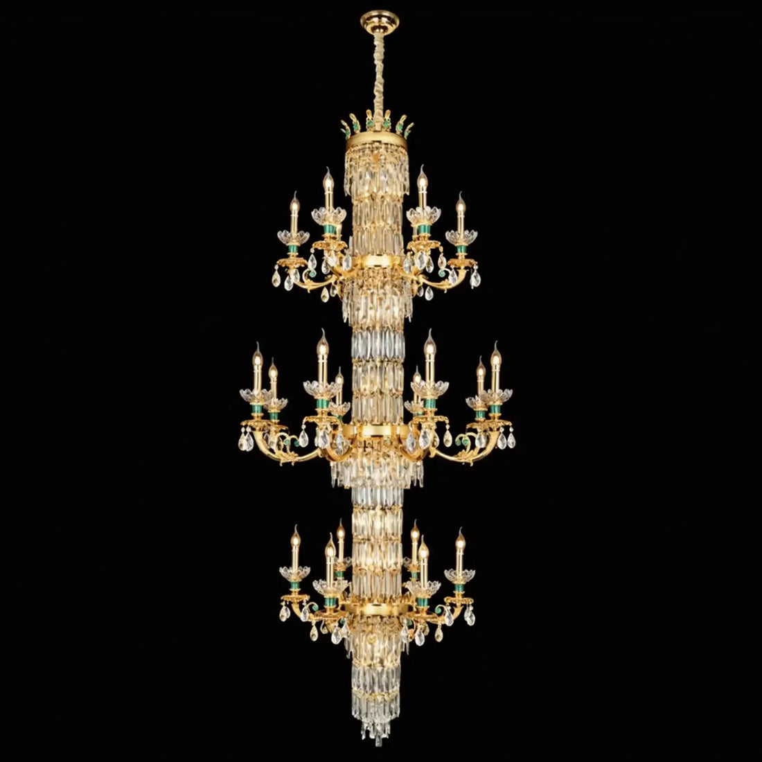 Royal Palace Crown Tiered Crystal Chandelier - 13Lights/D32.28"*H26.77"(D82cm*H68cm)Warm LightJecanoli