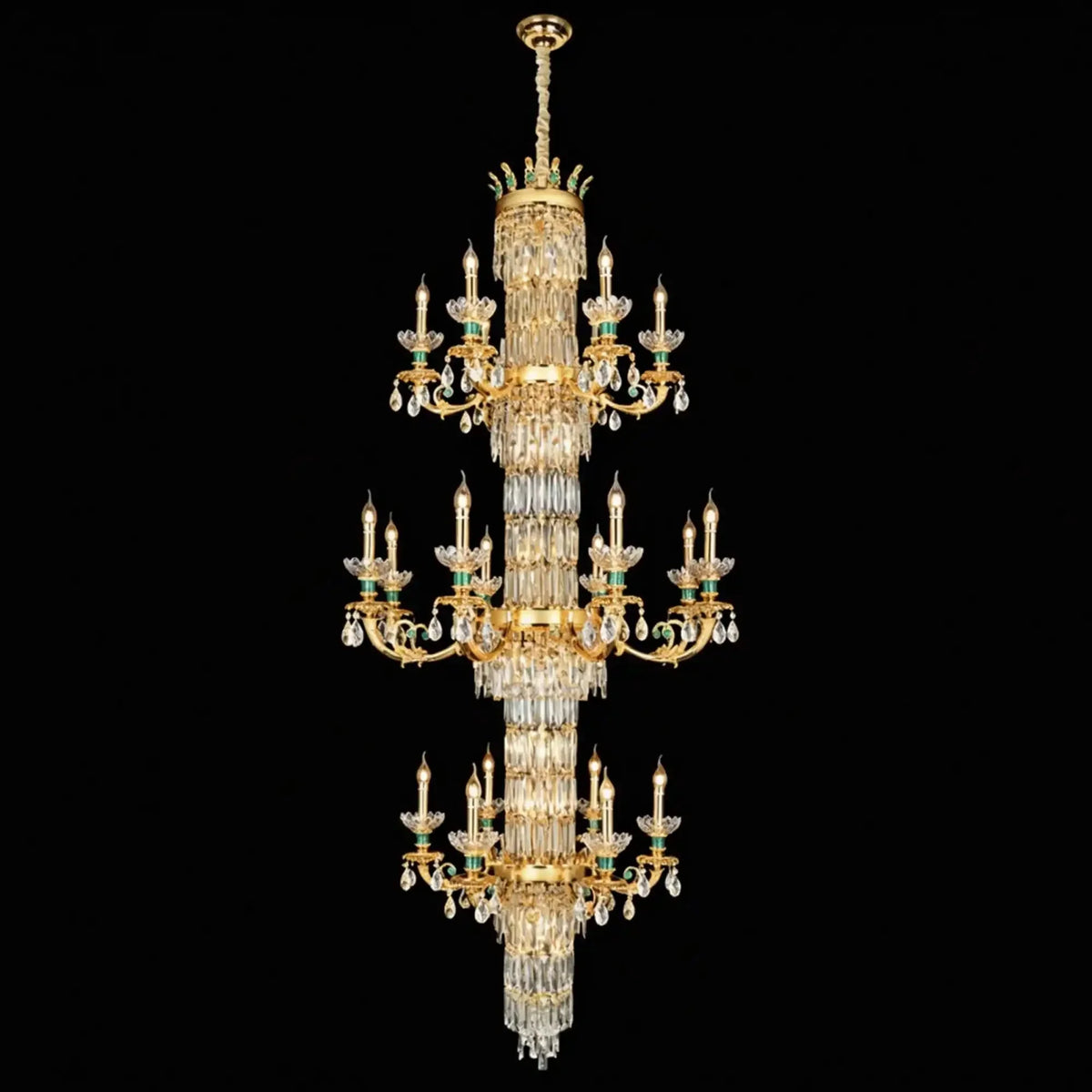 Royal Palace Crown Tiered Crystal Chandelier - 41Lights/D36.6"*H86.6"(D93cm*H220cm)Warm LightJecanoli