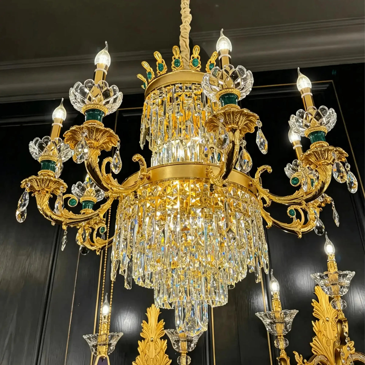 Royal Palace Crown Tiered Crystal Chandelier - CustomWarm LightJecanoli