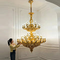 Royal Versailles Malachite Inlay Gilded Brass Candles Chandelier - Style D: D72.1