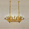 Royal Versailles Malachite Inlay Gilded Brass Candles Chandelier - Style C: L66.93