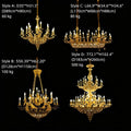 Royal Versailles Malachite Inlay Gilded Brass Candles Chandelier - Style D: D72.1