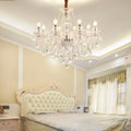 Rustic Antique European Candle Crystal Chandelier Popular Farmhouse Ceiling Light Fixture For Living Room - 8 Lights D29.5