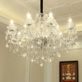 Rustic Antique European Candle Crystal Chandelier Popular Farmhouse Ceiling Light Fixture For Living Room - 24 Lights D47.2