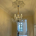 Rustic Antique European Candle Crystal Chandelier Popular Farmhouse Ceiling Light Fixture For Living Room - 24 Lights D47.2