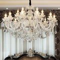 Rustic Antique European Candle Crystal Chandelier Popular Farmhouse Ceiling Light Fixture For Living Room - 15 Lights D36.2