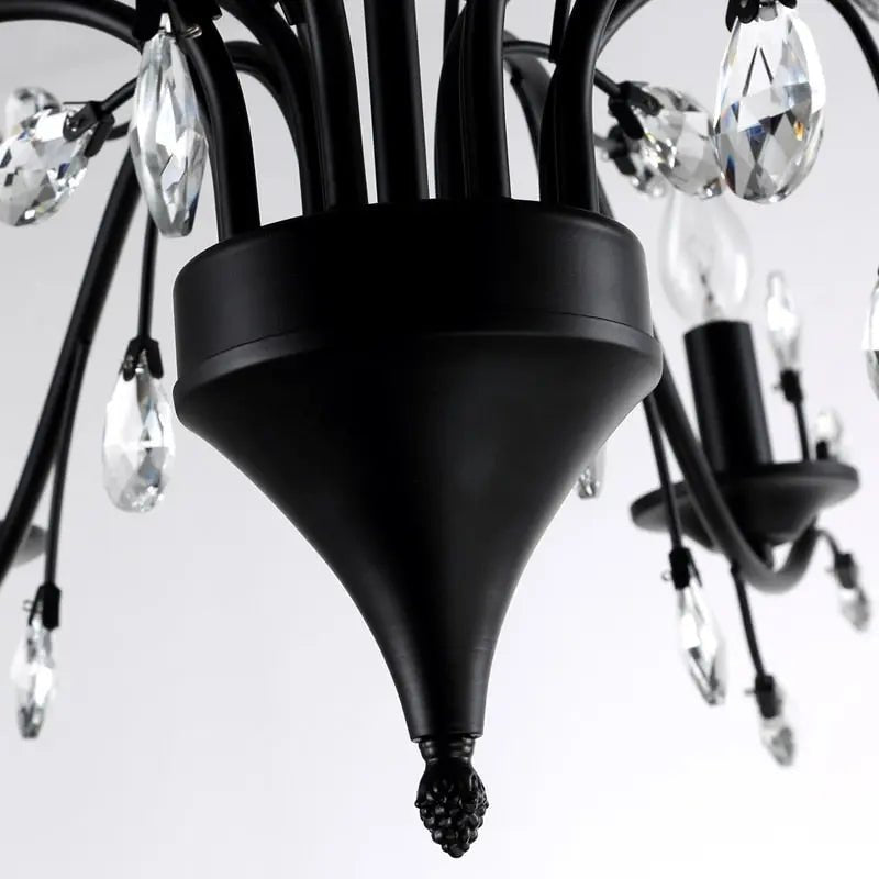 Rustic Wrought Iron Chandeliers 12 Lights - BlackCool Light 6000K - Jecanoli