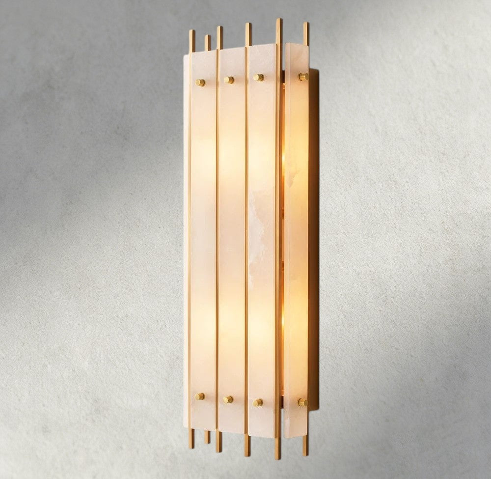 San Marco Alabaster Grand Rectangular Sconce-wall sconce-Jecanoli