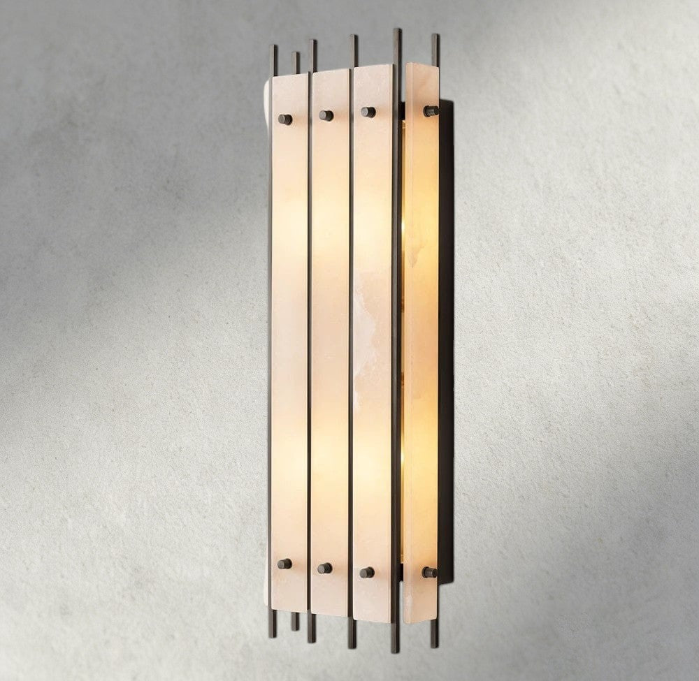San Marco Alabaster Grand Rectangular Sconce-wall sconce-Jecanoli