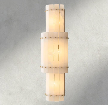 San Marco Alabaster Grand Round Sconce-wall sconce-Jecanoli