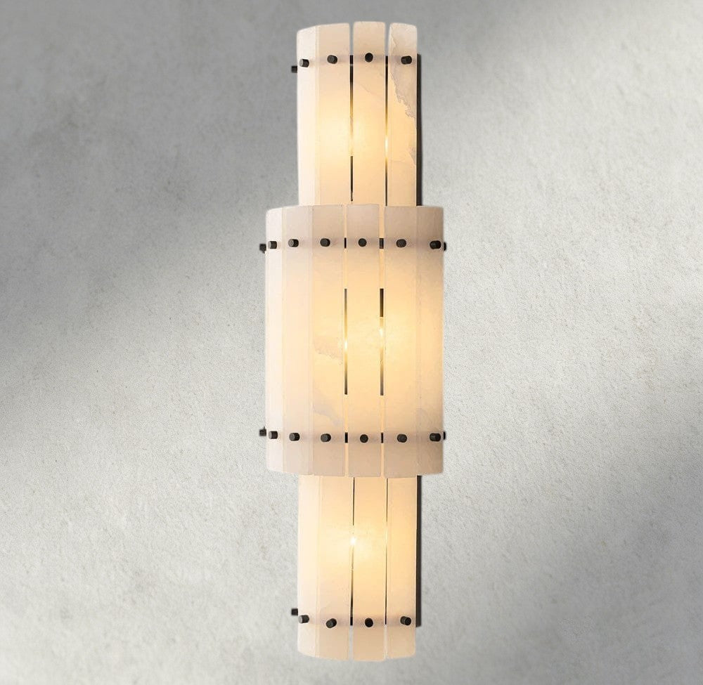 San Marco Alabaster Grand Round Sconce-wall sconce-Jecanoli