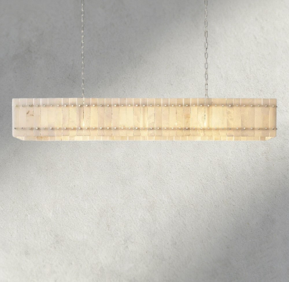 San Marco Alabaster Linear Chandelier 54", 72"-chandelier-Jecanoli