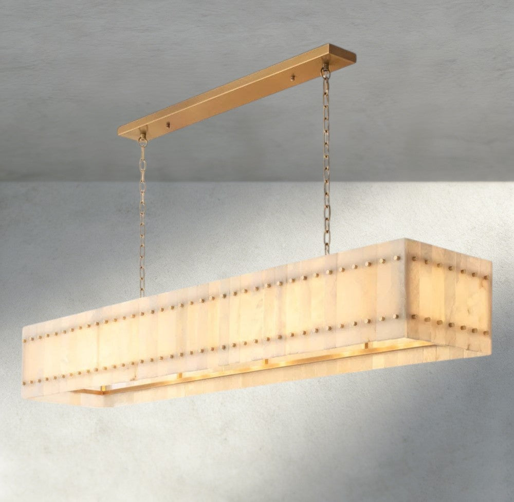San Marco Alabaster Linear Chandelier 54", 72"-chandelier-Jecanoli