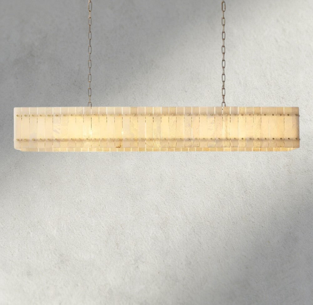 San Marco Alabaster Linear Chandelier 54", 72"-chandelier-Jecanoli