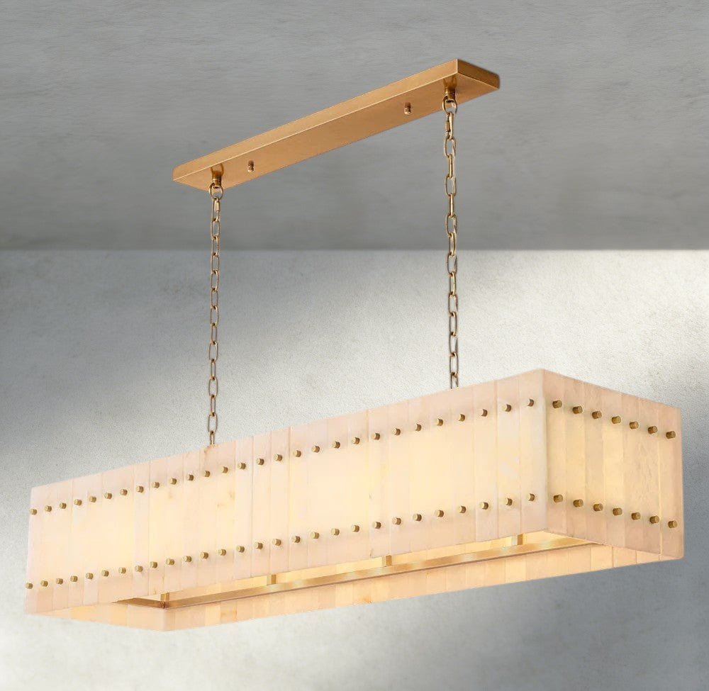 San Marco Alabaster Linear Chandelier 54", 72"-chandelier-Jecanoli