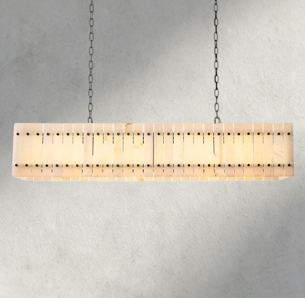San Marco Alabaster Linear Chandelier 54", 72"-chandelier-Jecanoli