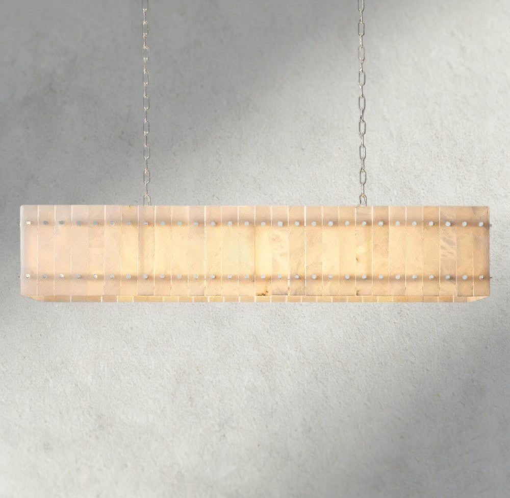 San Marco Alabaster Linear Chandelier 54", 72"-chandelier-Jecanoli