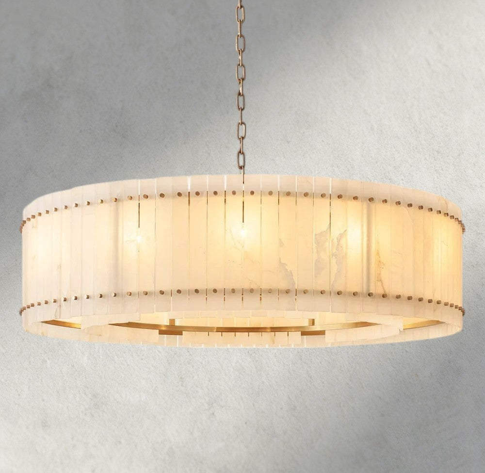 San Marco Alabaster Round Chandelier 22", 37", 48", 60"-chandelier-Jecanoli