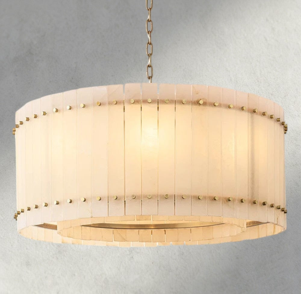 San Marco Alabaster Round Chandelier 22", 37", 48", 60"-chandelier-Jecanoli