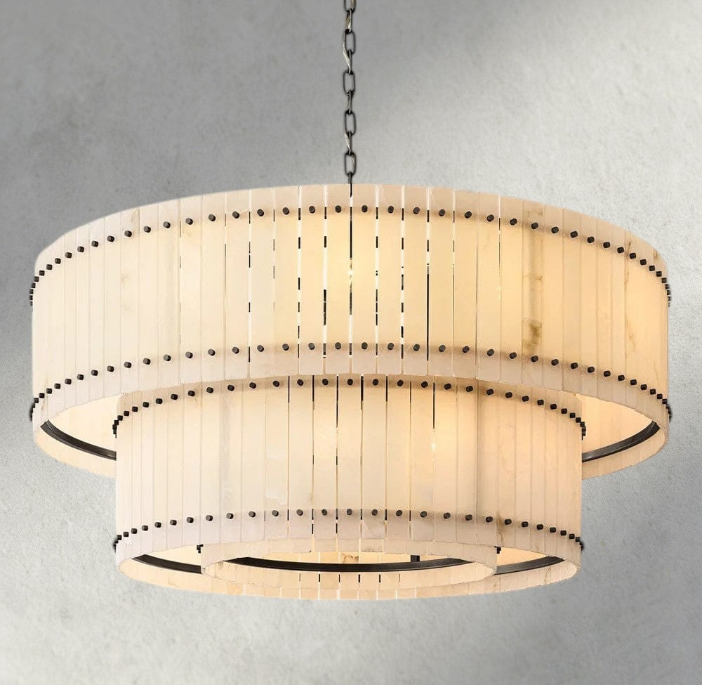 San Marco Alabaster Round Tiered Chandelier 22", 37", 48", 60"-chandelier-Jecanoli