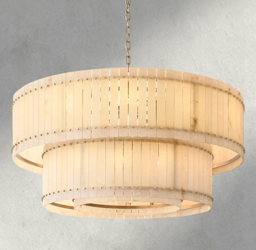 San Marco Alabaster Round Tiered Chandelier 22", 37", 48", 60"-chandelier-Jecanoli