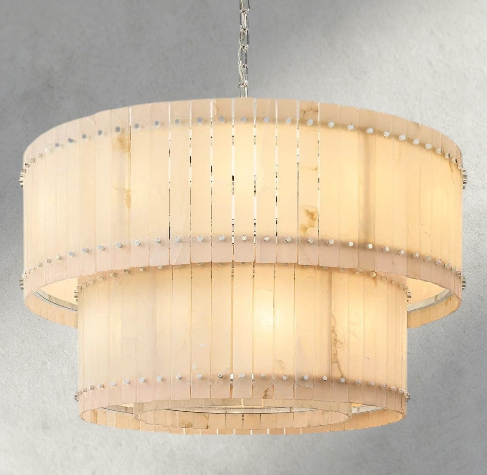 San Marco Alabaster Round Tiered Chandelier 22", 37", 48", 60"-chandelier-Jecanoli
