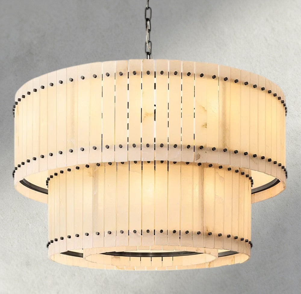 San Marco Alabaster Round Tiered Chandelier 22", 37", 48", 60"-chandelier-Jecanoli
