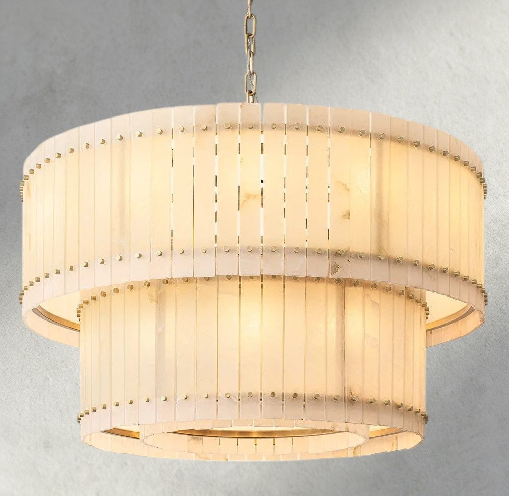 San Marco Alabaster Round Tiered Chandelier 22", 37", 48", 60"-chandelier-Jecanoli