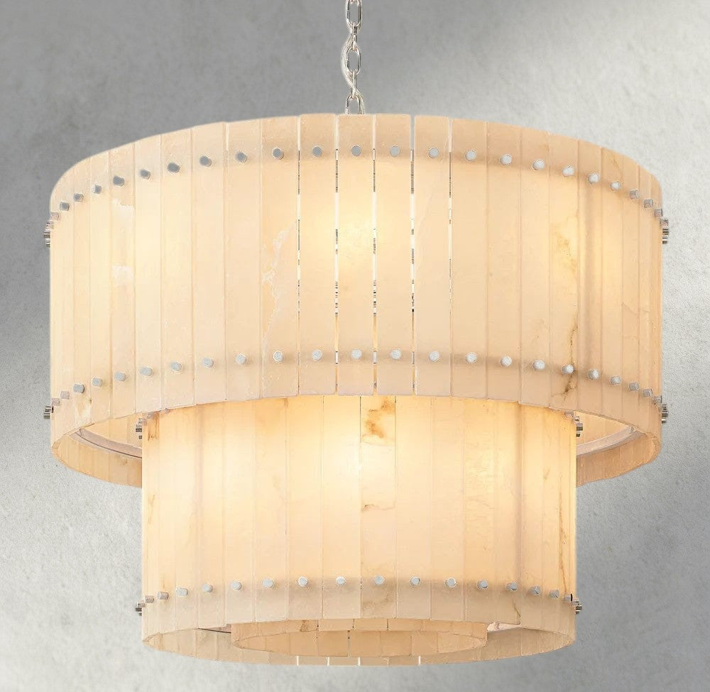 San Marco Alabaster Round Tiered Chandelier 22", 37", 48", 60"-chandelier-Jecanoli