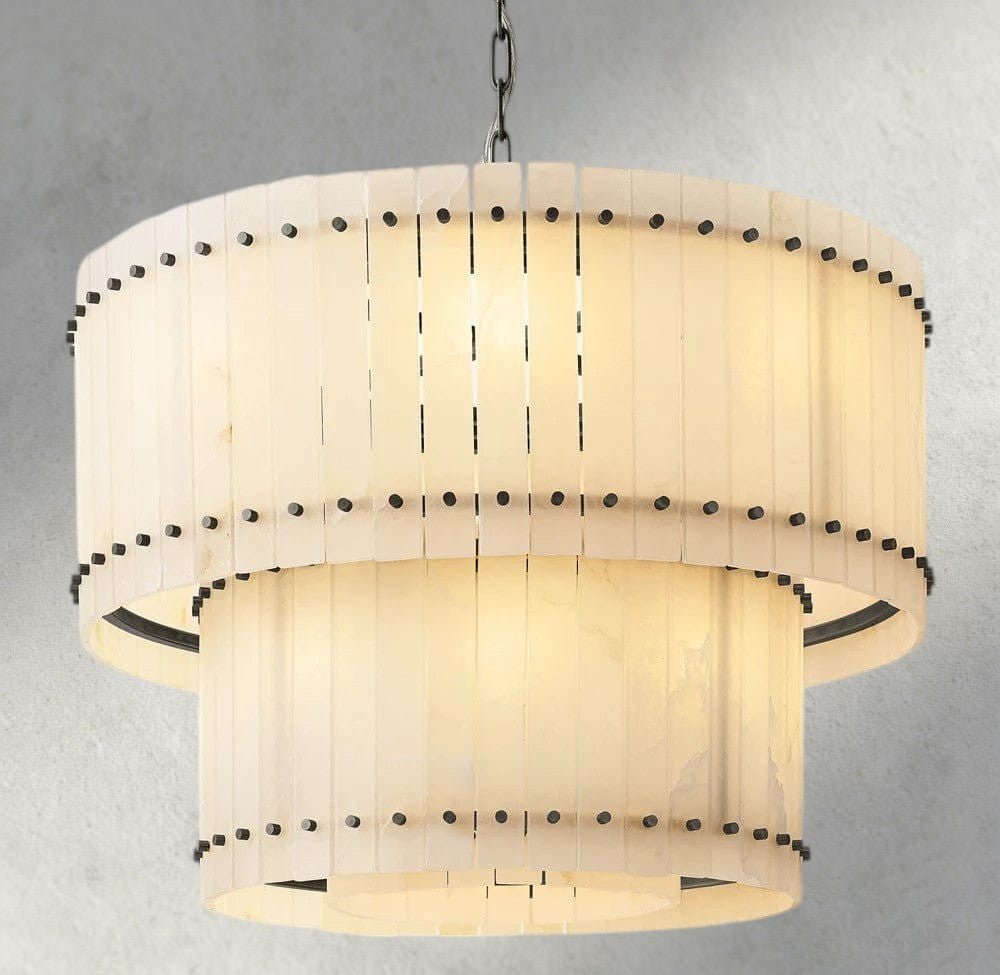 San Marco Alabaster Round Tiered Chandelier 22", 37", 48", 60"-chandelier-Jecanoli