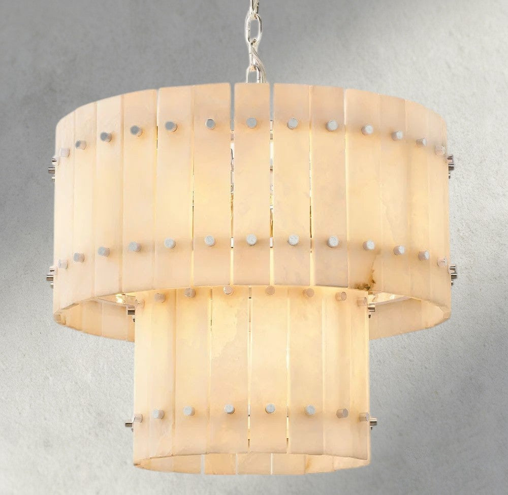San Marco Alabaster Round Tiered Chandelier 22", 37", 48", 60"-chandelier-Jecanoli