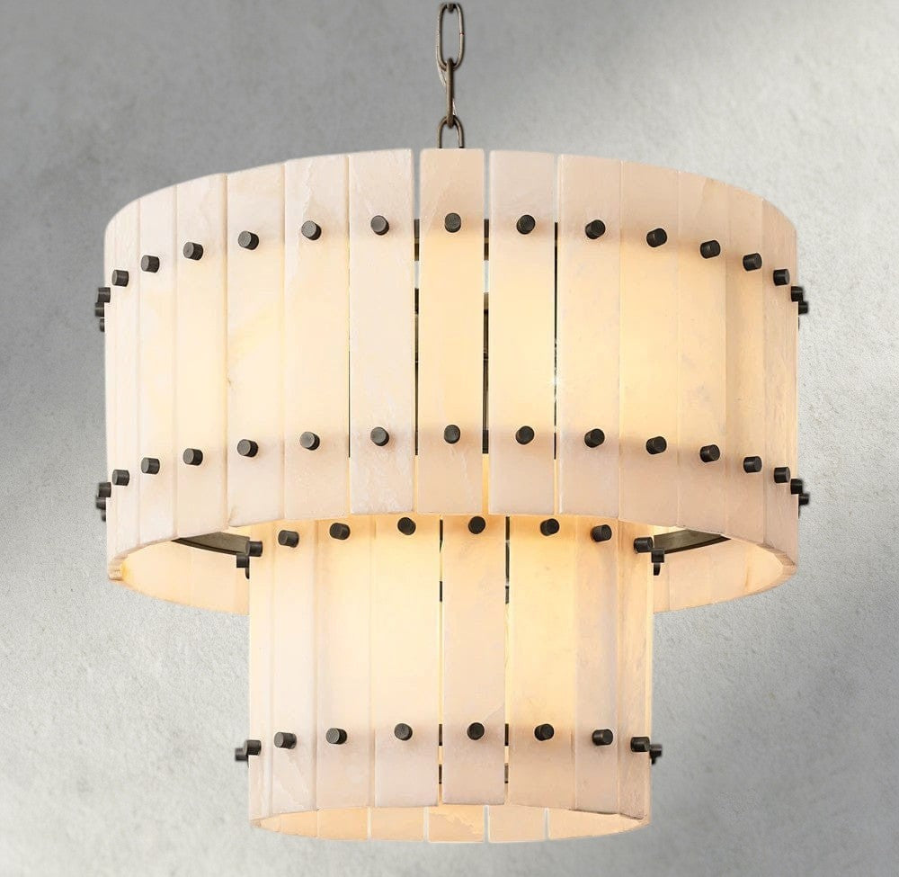 San Marco Alabaster Round Tiered Chandelier 22", 37", 48", 60"-chandelier-Jecanoli