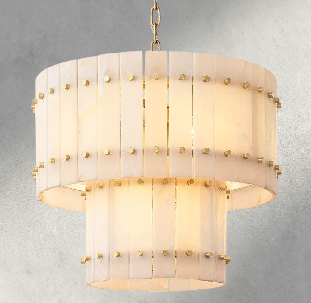 San Marco Alabaster Round Tiered Chandelier 22", 37", 48", 60"-chandelier-Jecanoli