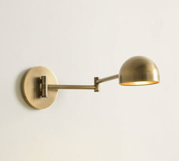 Sherman Metal Swing-Arm Dome Sconce (20")-Jecanoli