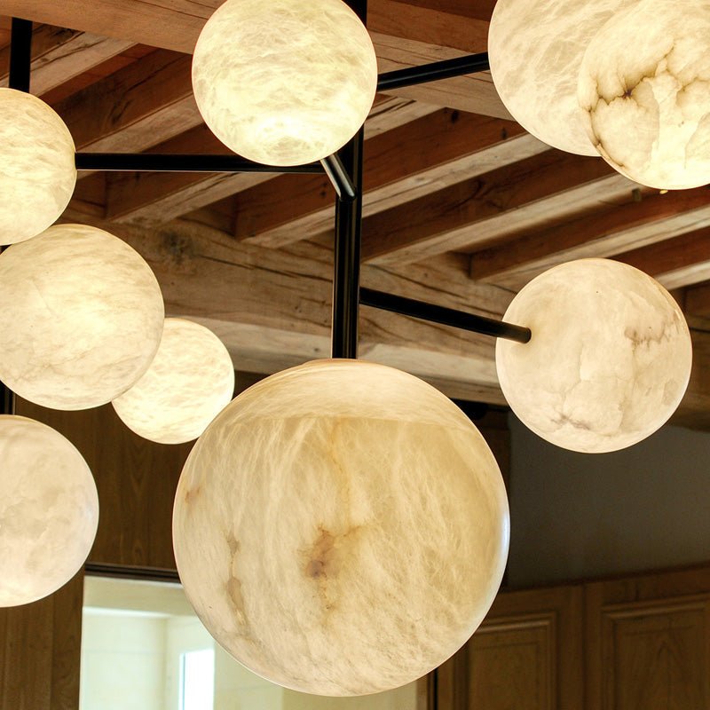 Sian Modern Sphere Delight - Modern Artistic Alabaster Pendant Light - Jecanoli
