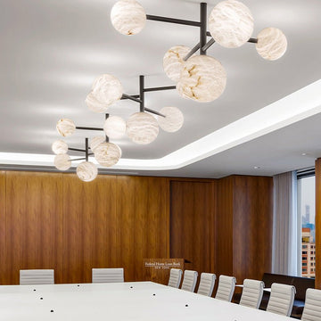 Sian Modern Sphere Delight - Modern Artistic Alabaster Pendant Light - Jecanoli