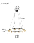 Single/Triple Spiral black ring cluster alabaster 6/9/12/27 balls chandelier - 12-light-D10cm/D3.94