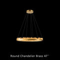Designer 36 Inch Round Modern Chandelier Brass & Clear Geode Quartz Crystal Hanging Light-Chandelier-Jecanoli