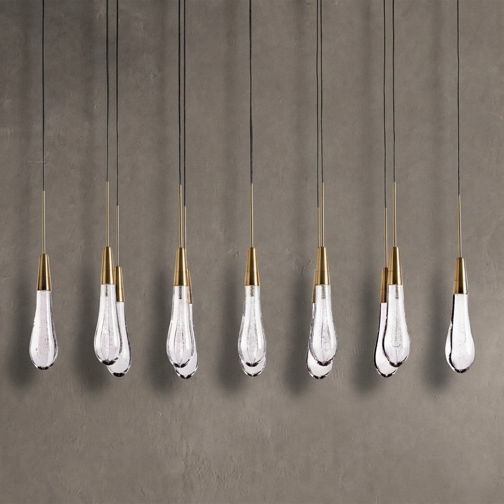 Soltaire Glass Linear Chandelier 36"