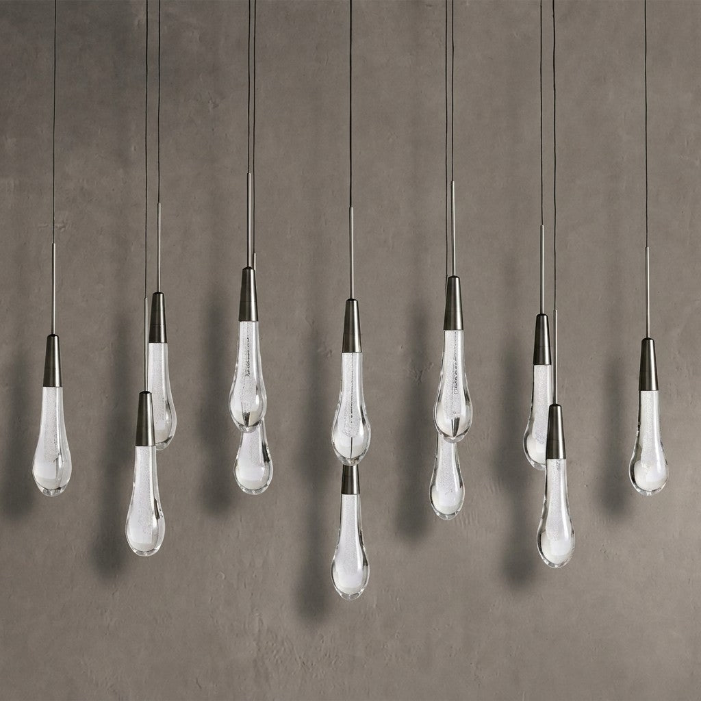 Soltaire Glass Linear Chandelier 36"