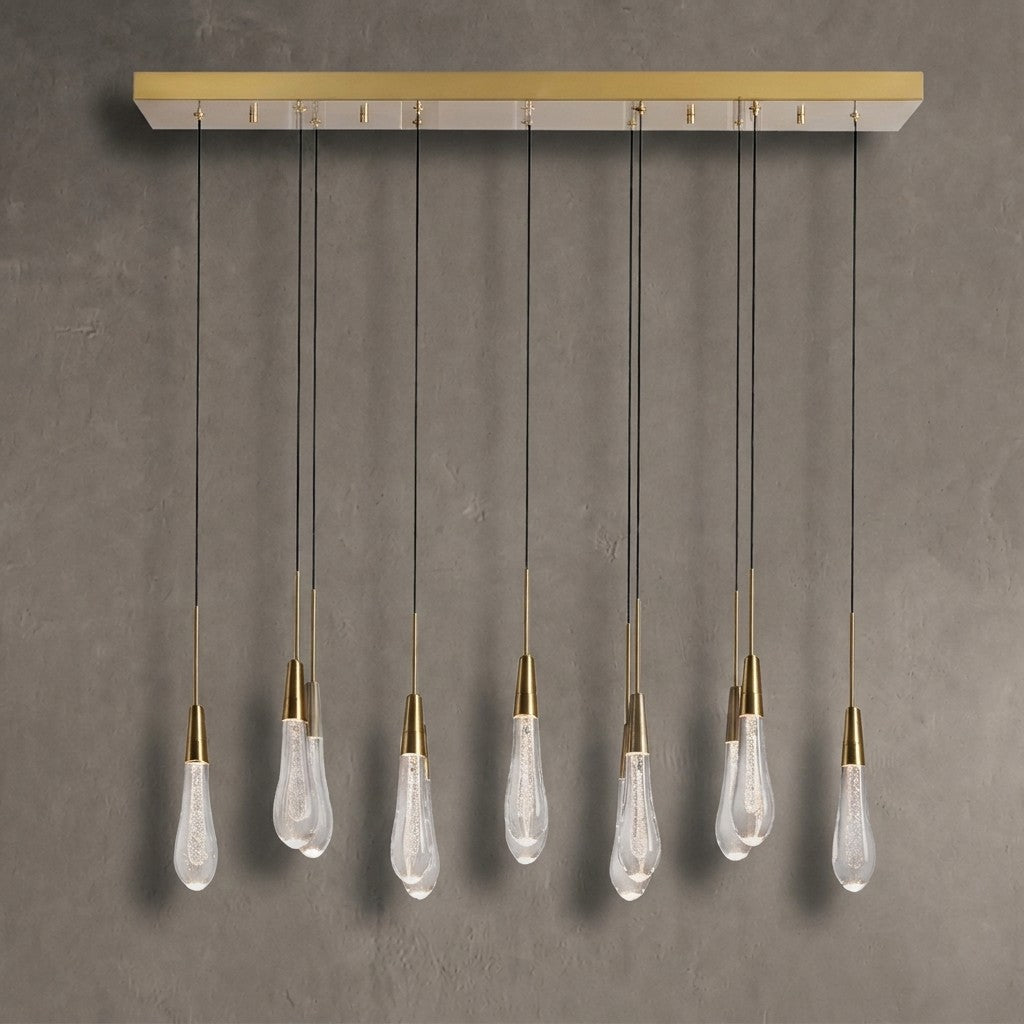Soltaire Glass Linear Chandelier 36"