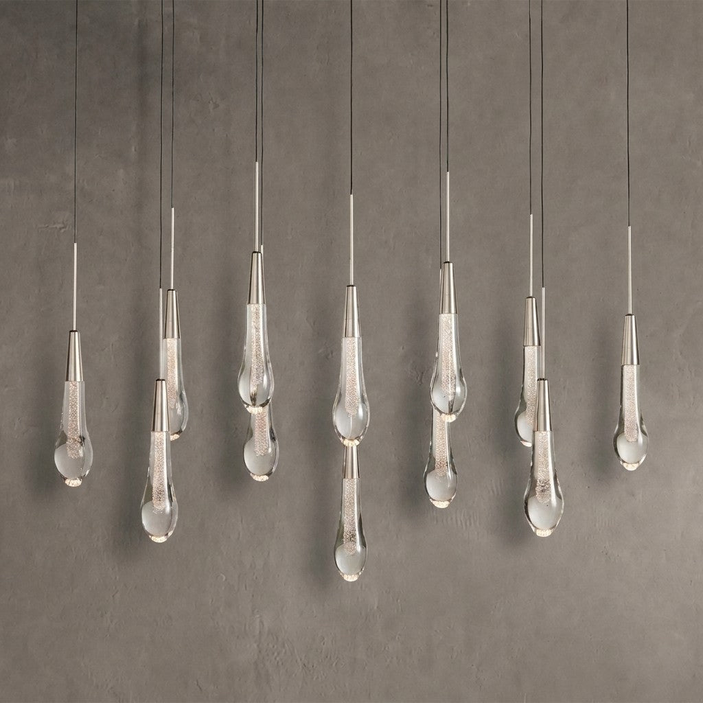 Soltaire Glass Linear Chandelier 36"