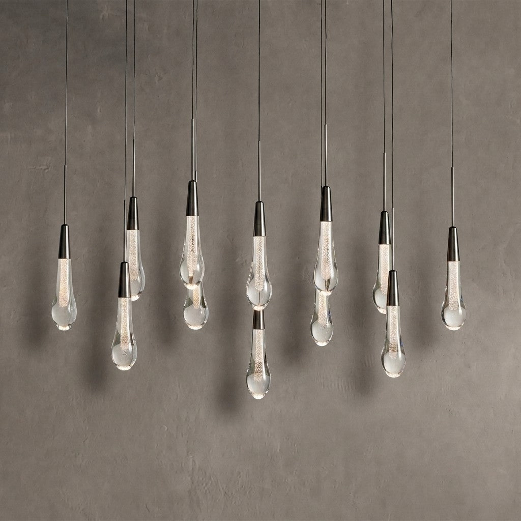 Soltaire Glass Linear Chandelier 36"