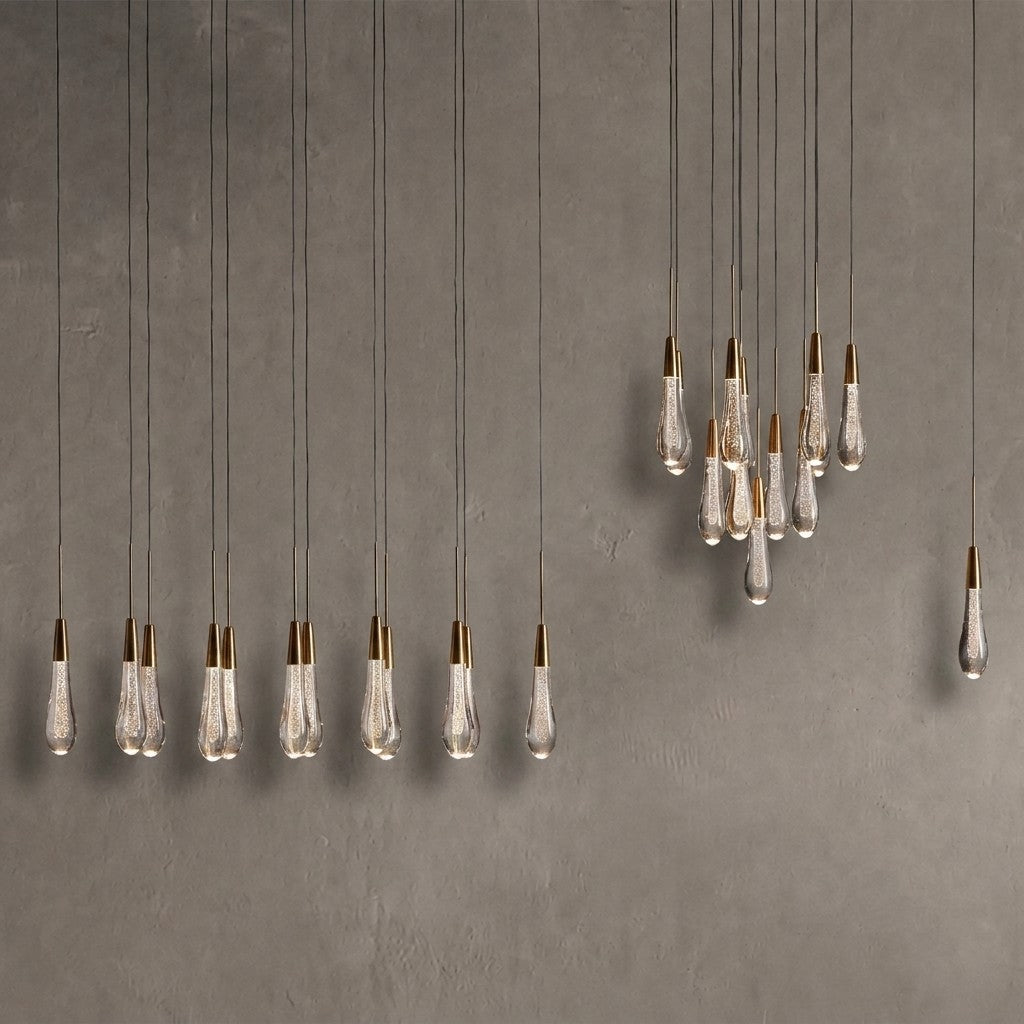 Soltaire Glass Linear Chandelier 36"