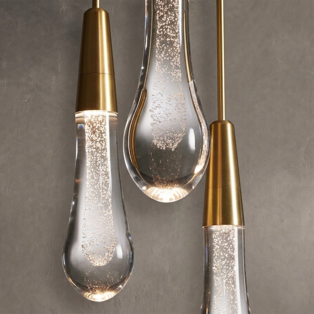 Soltaire Glass Linear Chandelier 87"